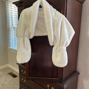 White Faux Fur Shrug